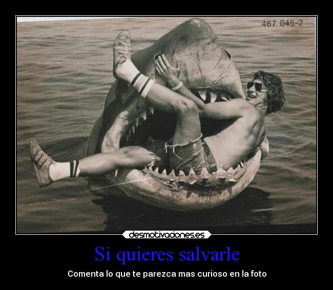 Si quieres salvarle - Comenta lo que te parezca mas curioso en la foto