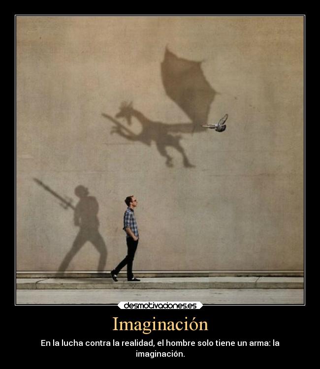 carteles imaginacion mundo vida imaginacion esperanza lucha realidad persona arma fantasia mente vista modo forma frase desmotivaciones