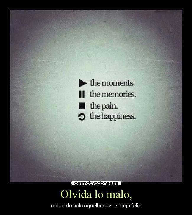 Olvida lo malo, -