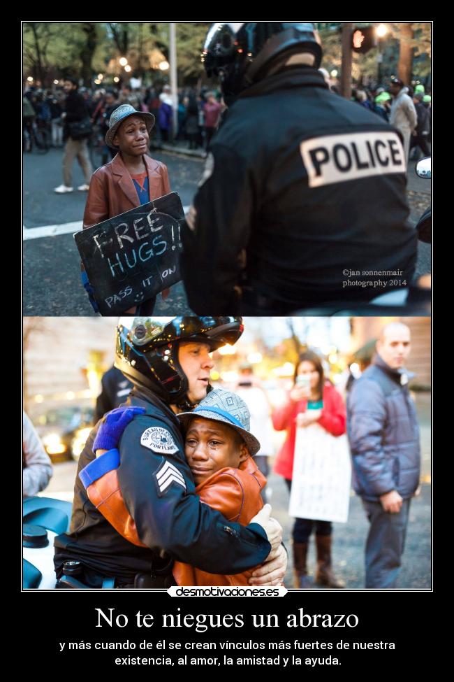 carteles mundo amor amistad abrazos policia gratis labuenavibra existencia violencia desmotivaciones