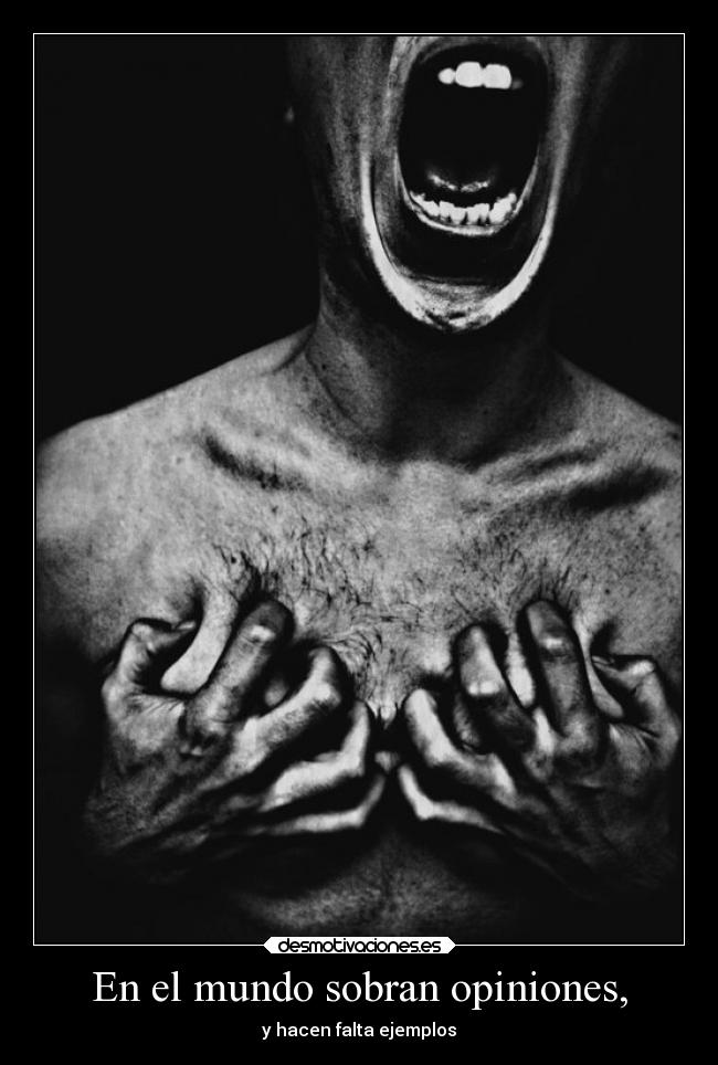En el mundo sobran opiniones, - y hacen falta ejemplos