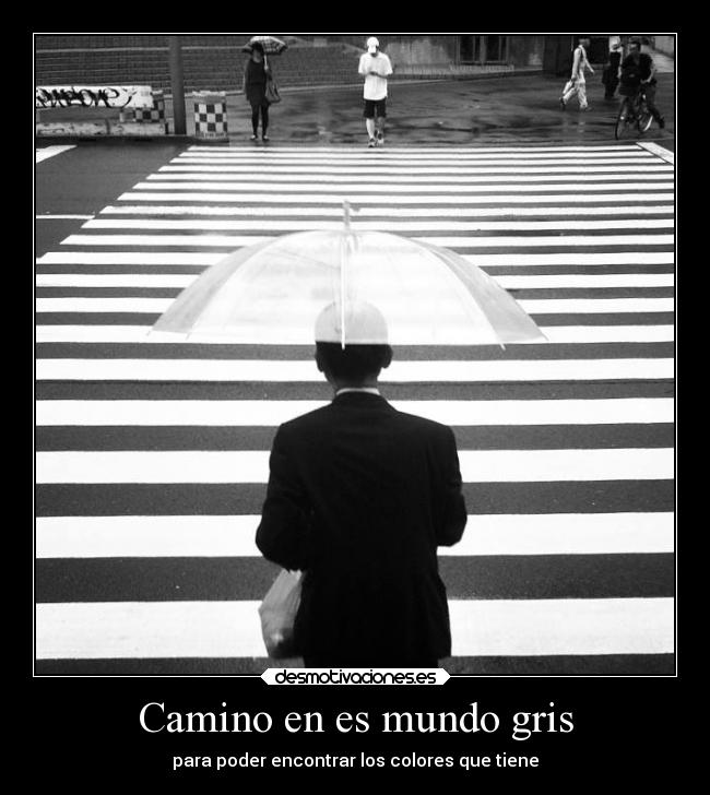 Camino en es mundo gris - para poder encontrar los colores que tiene