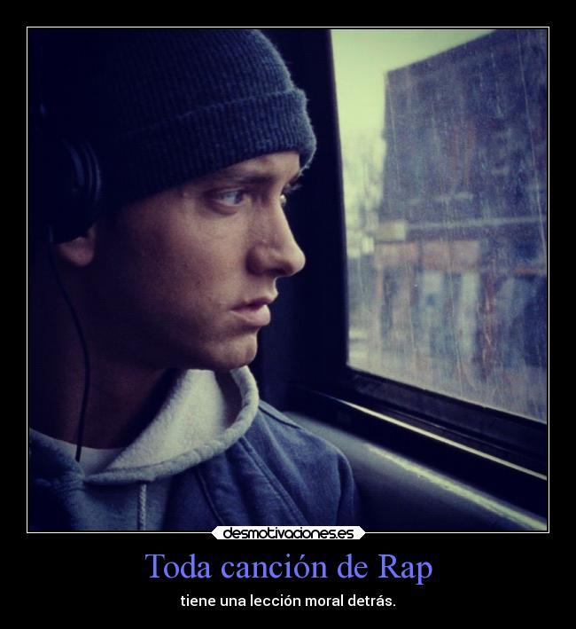 carteles musica arte rap eminem cleaning out closed mas canciones lecciones morales detras marshalll desmotivaciones