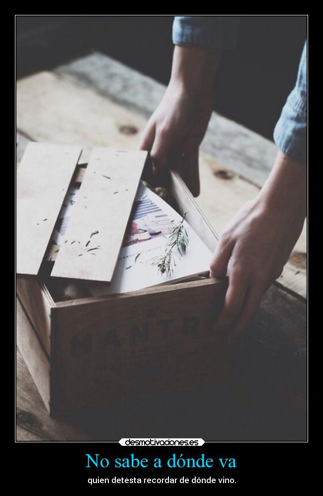 No sabe a dónde va -