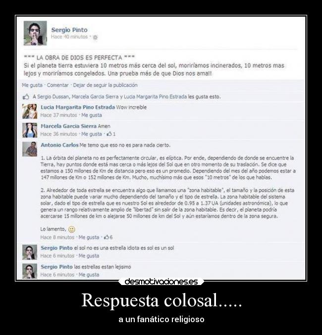 Respuesta colosal..... -