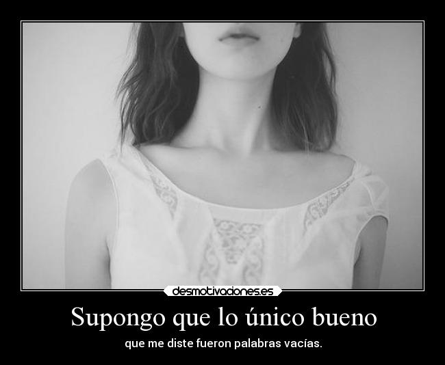 Supongo que lo único bueno - 