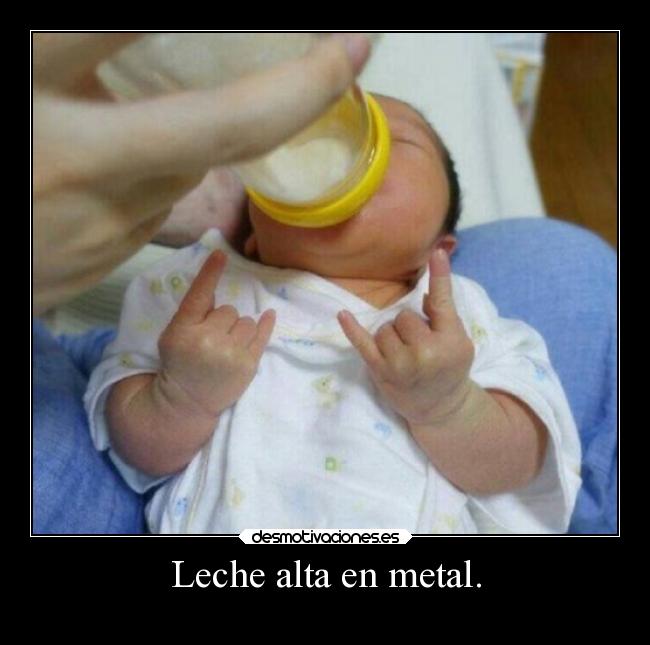 Leche alta en metal. -