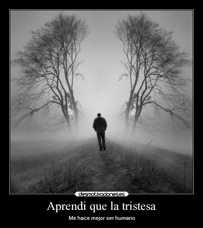 Aprendi que la tristesa - Me hace mejor ser humano