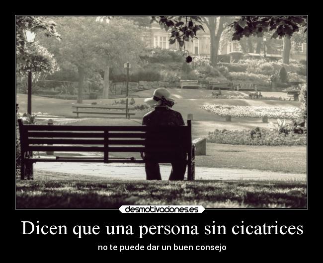 Dicen que una persona sin cicatrices -