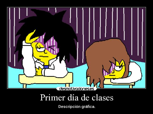 Primer día de clases - Descripción gráfica.