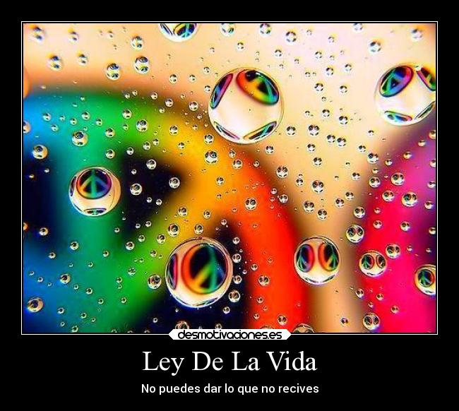 Ley De La Vida - No puedes dar lo que no recives