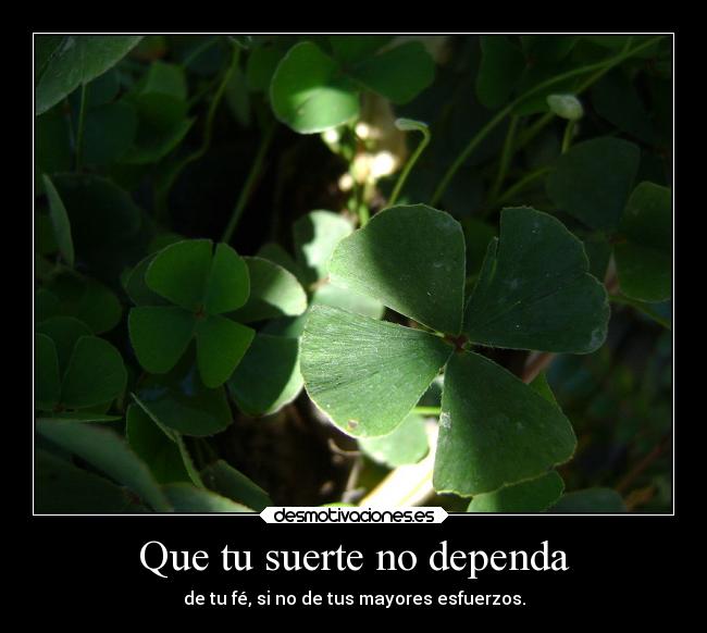 Que tu suerte no dependa -
