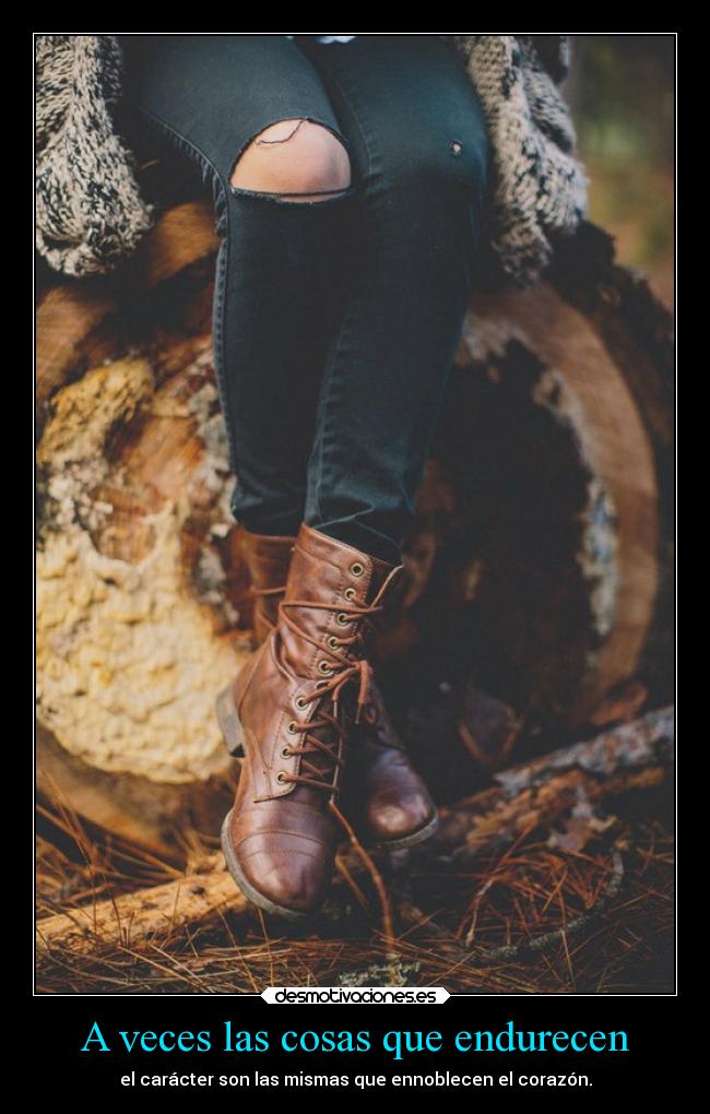 A veces las cosas que endurecen - el carácter son las mismas que ennoblecen el corazón.