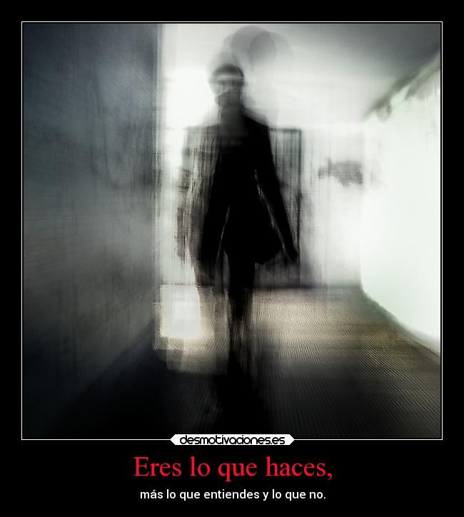 Eres lo que haces, - más lo que entiendes y lo que no.