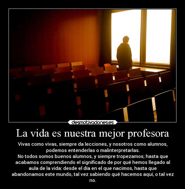 La vida es nuestra mejor profesora -
