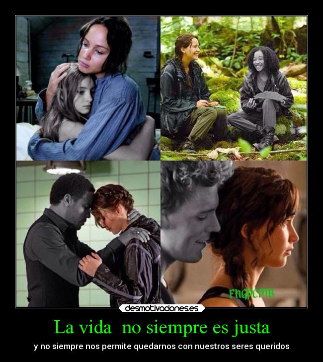 carteles vida muerte vida santalucia katniss finnick losjuegosdelhambre rue cinna prim desmotivaciones