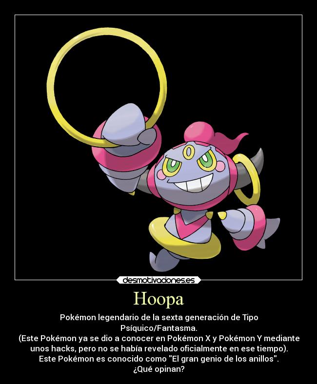 carteles videojuegos anime pokemon otaku devilbrigade hoopa genio anillos psiquico fantasma legendario opinar desmotivaciones