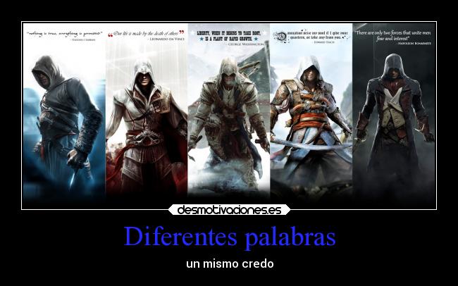 carteles videojuegos assassins creed altair ezio auditore connor kenway edward arno desmotivaciones