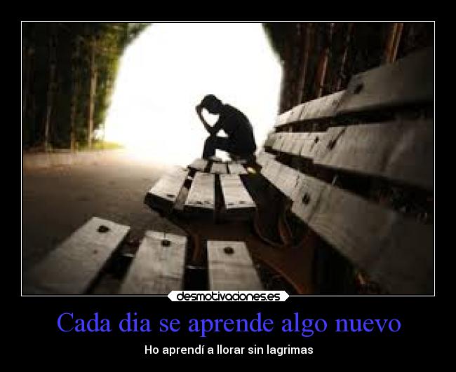 Cada dia se aprende algo nuevo - Ho aprendí a llorar sin lagrimas