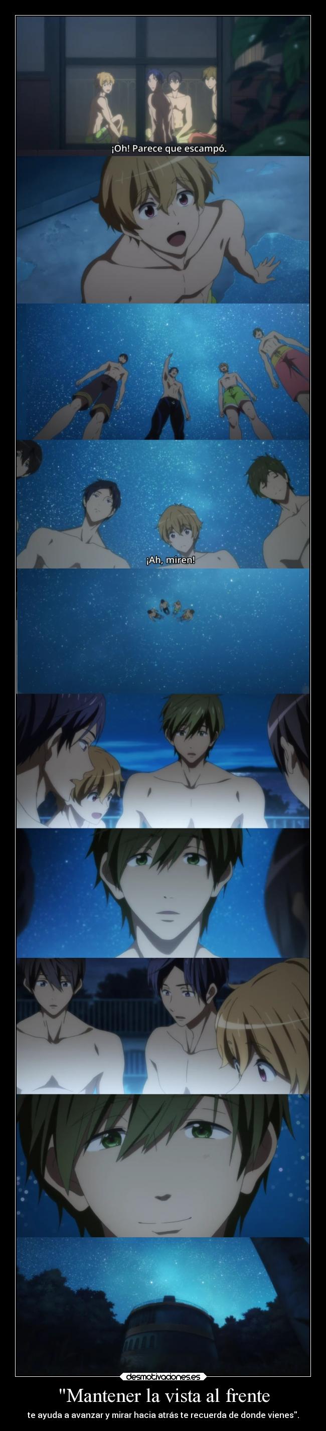 carteles amigos anime mantener vista meta ayudar avanzar mirar atras recordar donde venir ser raptorhunters desmotivaciones