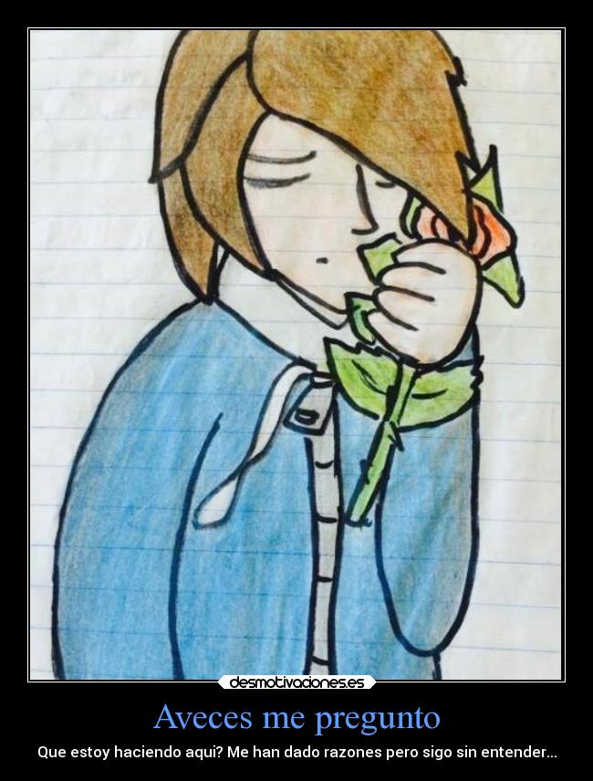 Aveces me pregunto - Que estoy haciendo aqui? Me han dado razones pero sigo sin entender...