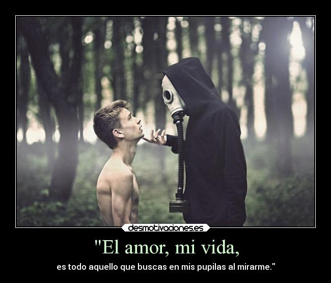 El amor, mi vida, - es todo aquello que buscas en mis pupilas al mirarme.