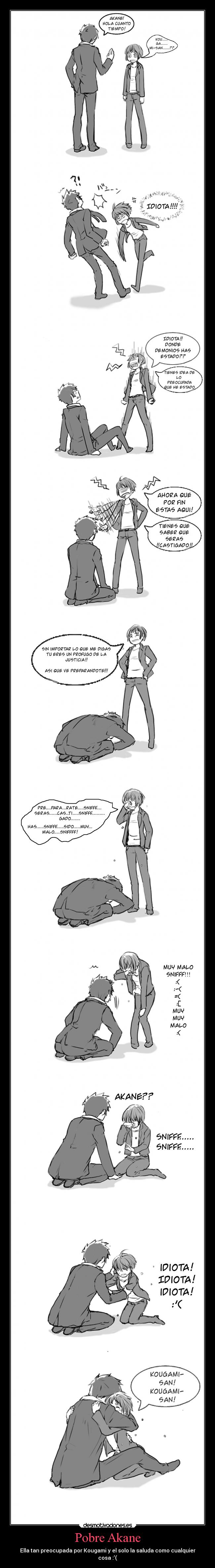 Pobre Akane - Ella tan preocupada por Kougami y el solo la saluda como cualquier
cosa :(