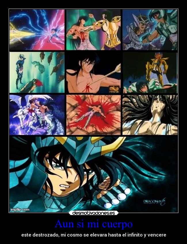 carteles anime saint seiya shiryu peleas desmotivaciones