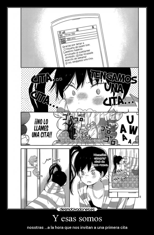 Y esas somos - nosotras ...a la hora que nos invitan a una primera cita