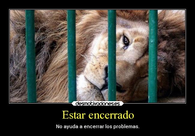 Estar encerrado - No ayuda a encerrar los problemas.