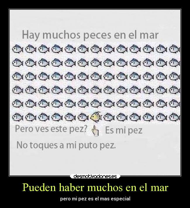 Pueden haber muchos en el mar - pero mi pez es el mas especial
