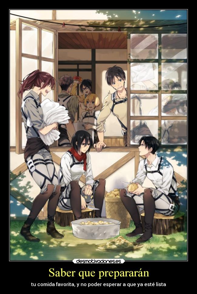 carteles comida favorita sin esperar sasha shingeki kyojin desmotivaciones