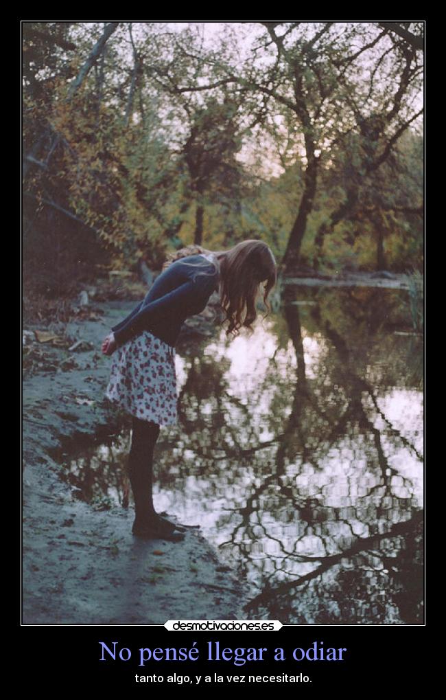 No pensé llegar a odiar - tanto algo, y a la vez necesitarlo.