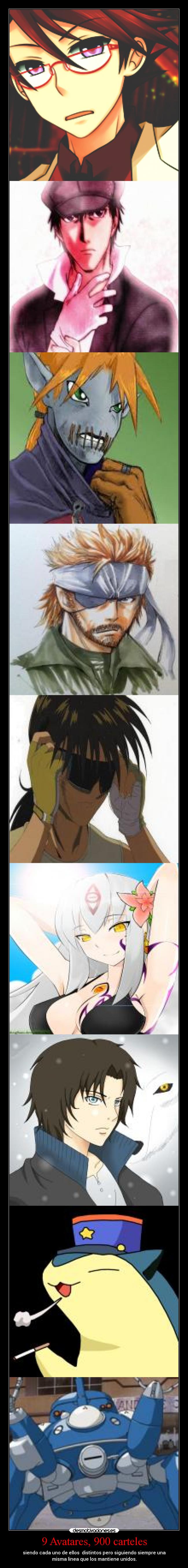 9 Avatares, 900 carteles - 