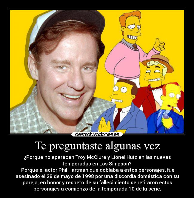 carteles desmotivaciones caracter los simpson troy mcclure lionel hutz phil hartman cartoon desmotivaciones
