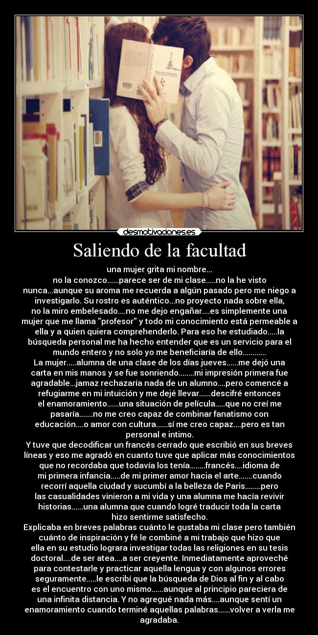 Saliendo de la facultad -