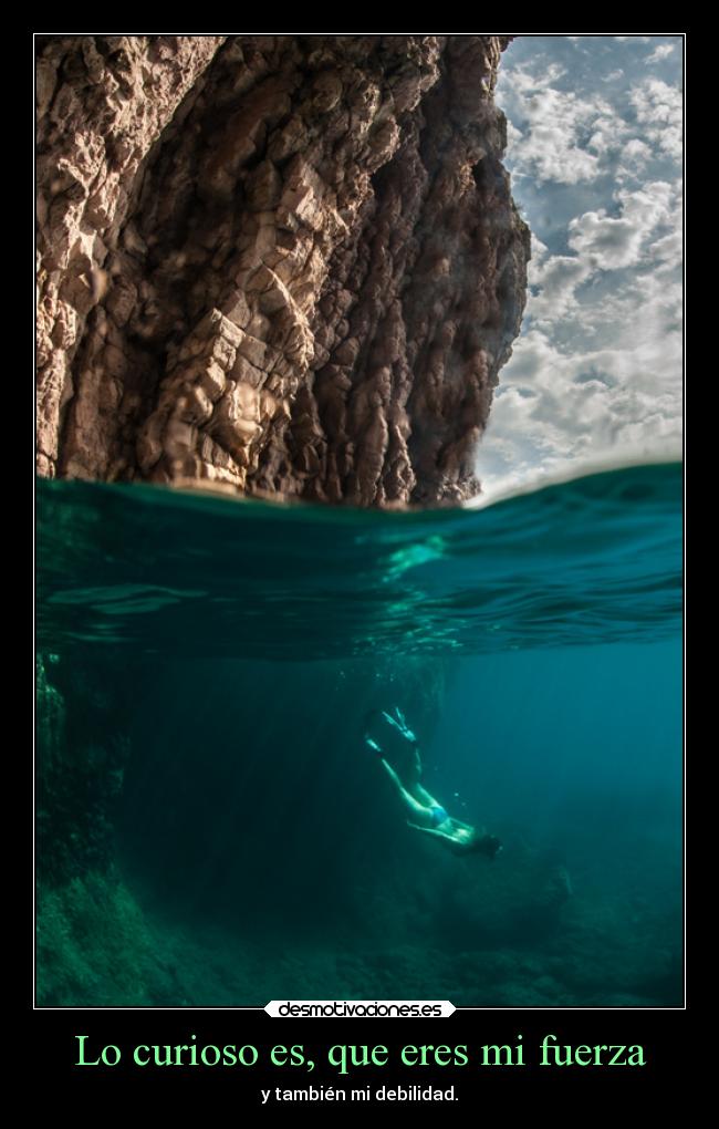 Lo curioso es, que eres mi fuerza - y también mi debilidad.