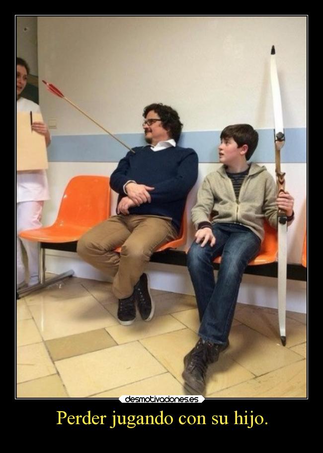 Perder jugando con su hijo. -