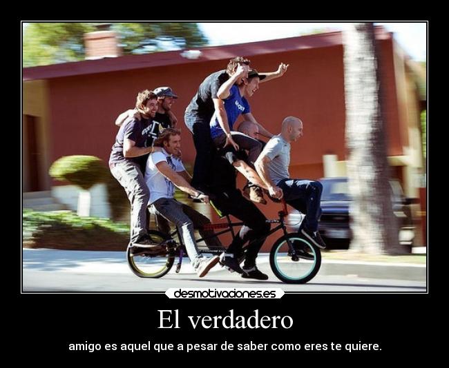 El verdadero - amigo es aquel que a pesar de saber como eres te quiere.