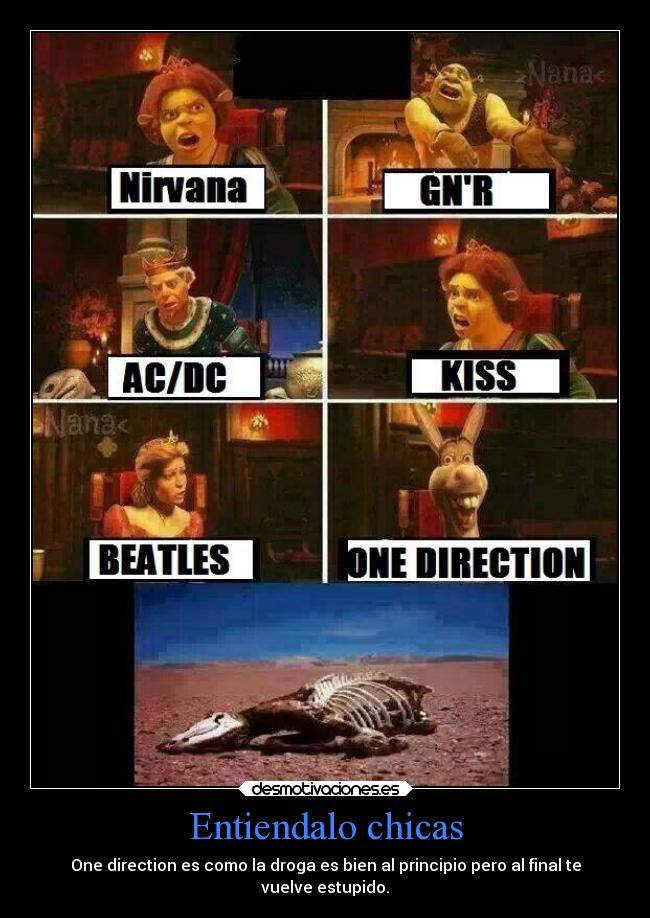 Entiendalo chicas - One direction es como la droga es bien al principio pero al final te
vuelve estupido.