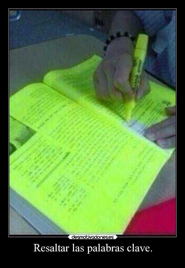 Resaltar las palabras clave. - 