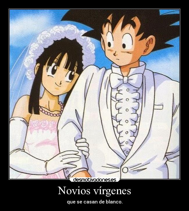 Novios vírgenes - que se casan de blanco.