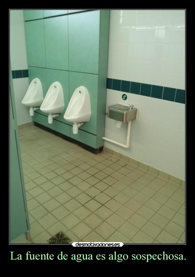 La fuente de agua es algo sospechosa. - 