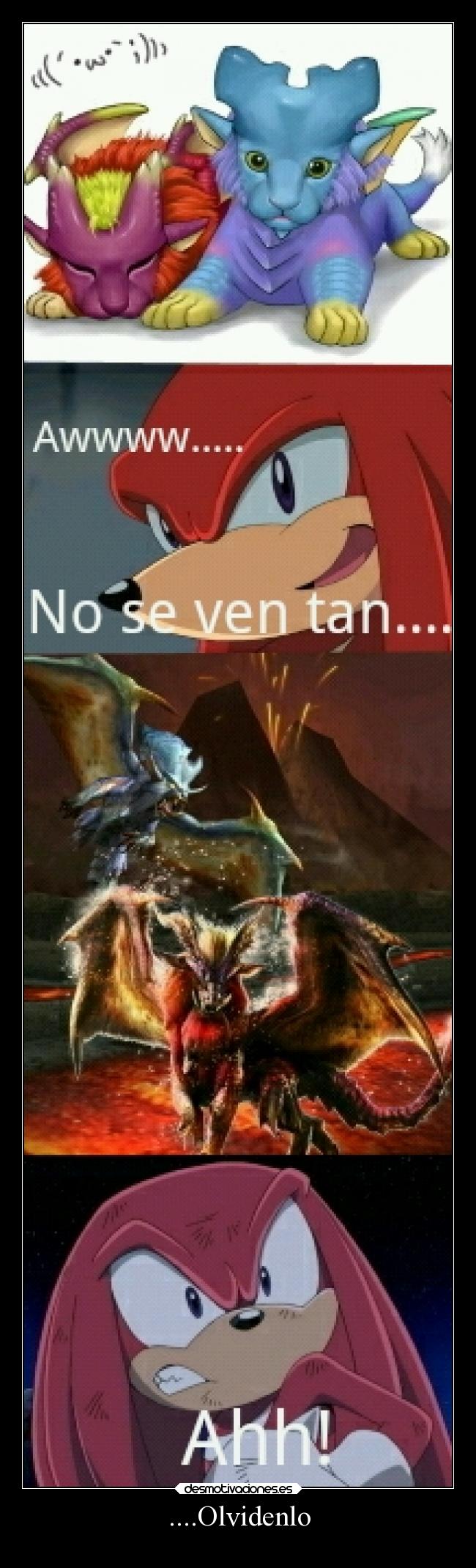 carteles miedo knuckles lunastra teostra monster hunter monsterfreedom unite terror realidad knuckles89 desmotivaciones