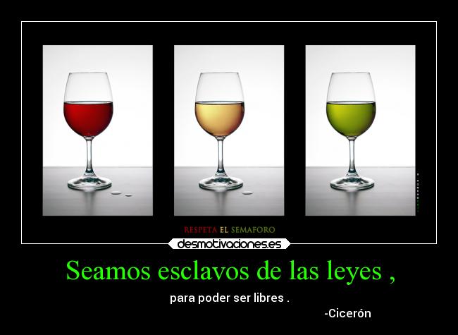 Seamos esclavos de las leyes , -