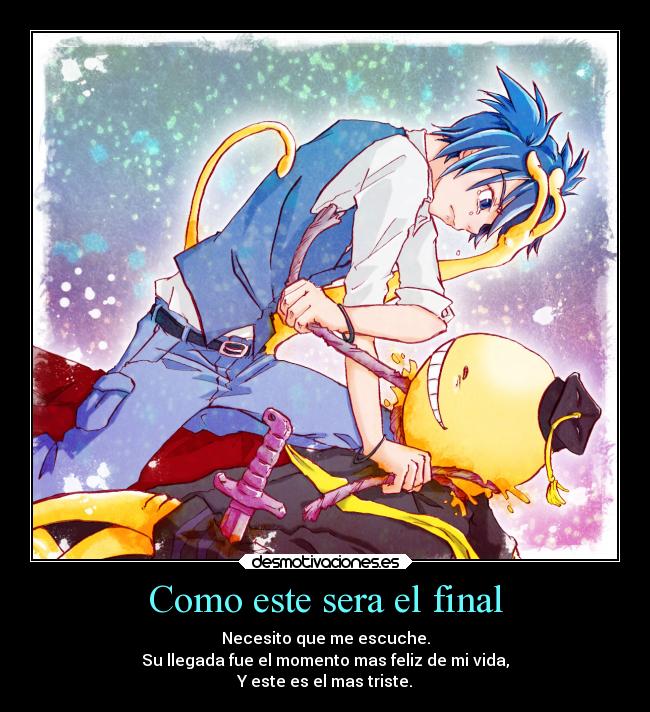 carteles muerte tristeza ansatsu kyoshitsu korosensei shiota nagisa desmotivaciones