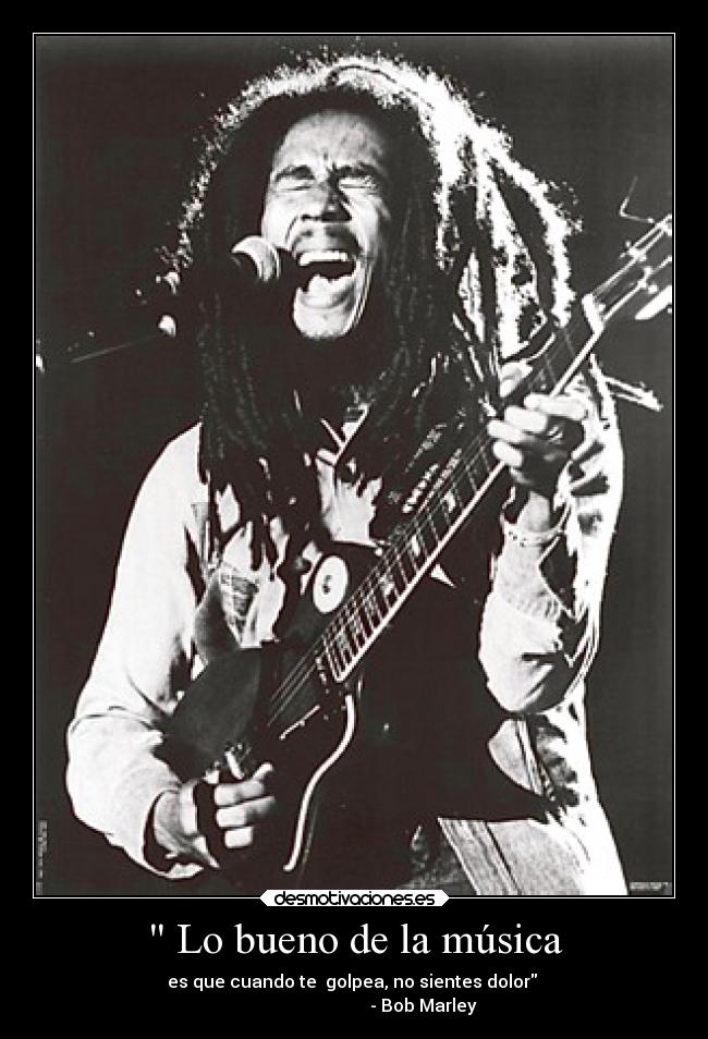 carteles musica musica amor pasion gustos guitarra bobmarley desmotivaciones