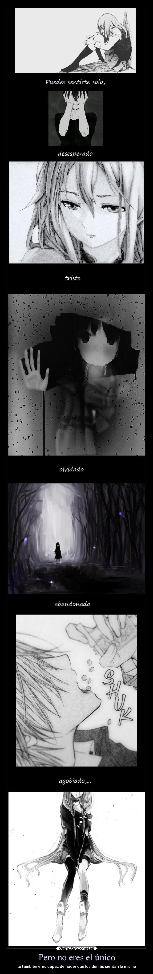 carteles olvidar tristeza soledad sentimientos anime abandonar agobiar desesperar nihil desmotivaciones