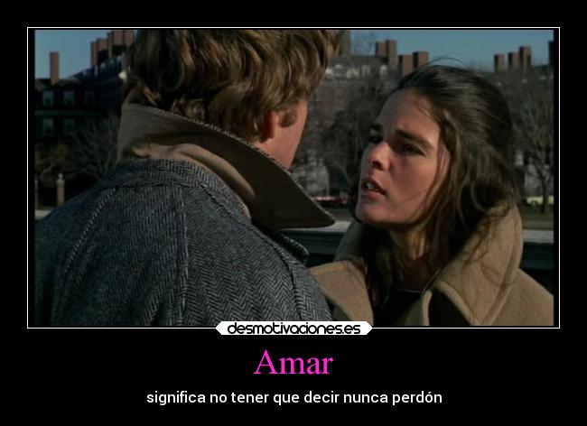 Amar - significa no tener que decir nunca perdón
