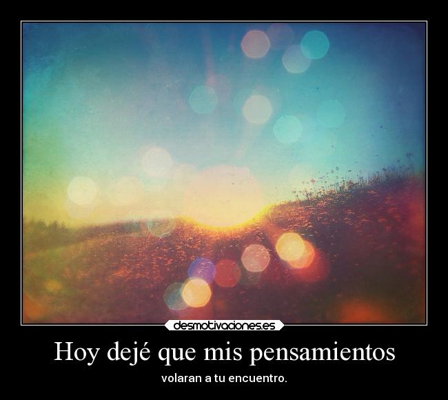 Hoy dejé que mis pensamientos -